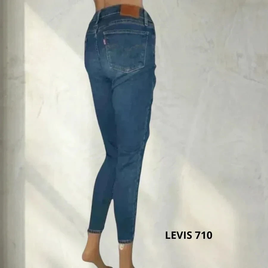 Levis premium 710 skinny crop taille haute medium ,stretch bleu